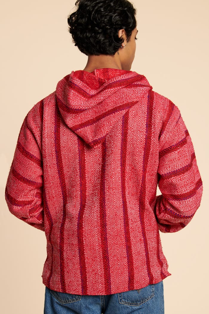 Red striped hoodie top