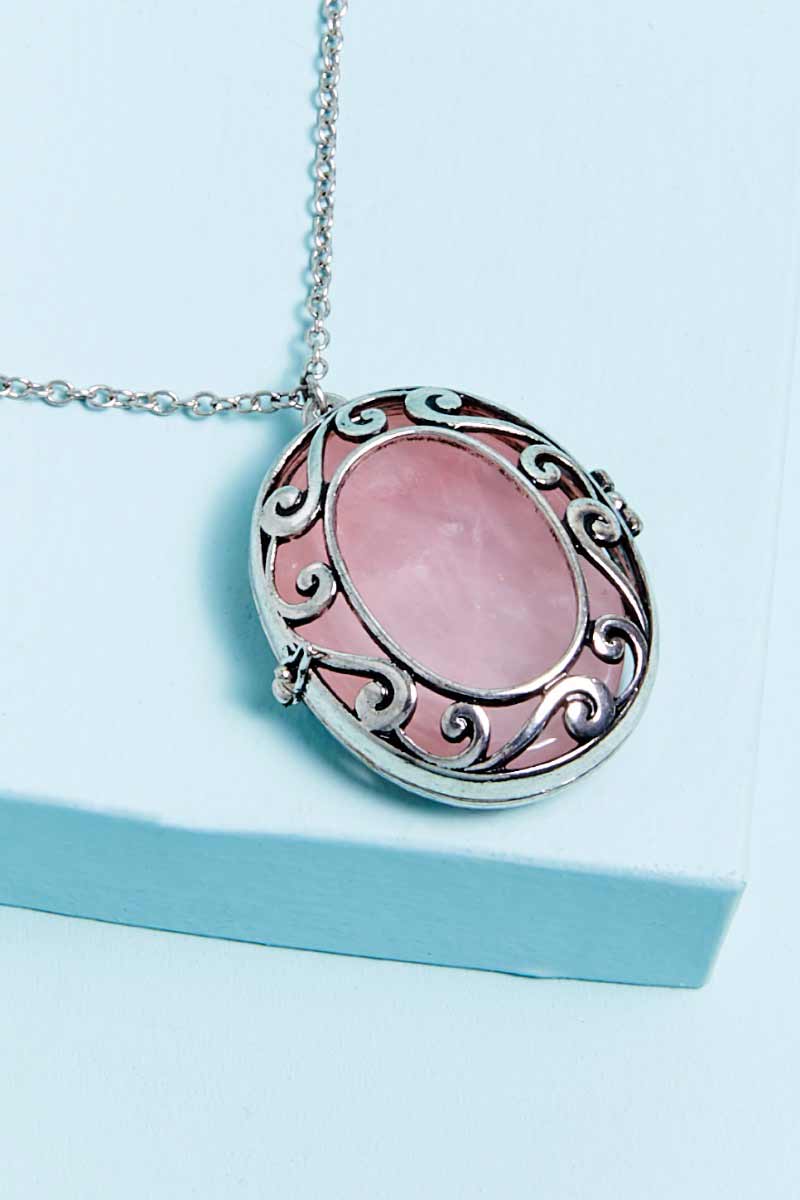 Stone hot sale locket necklace
