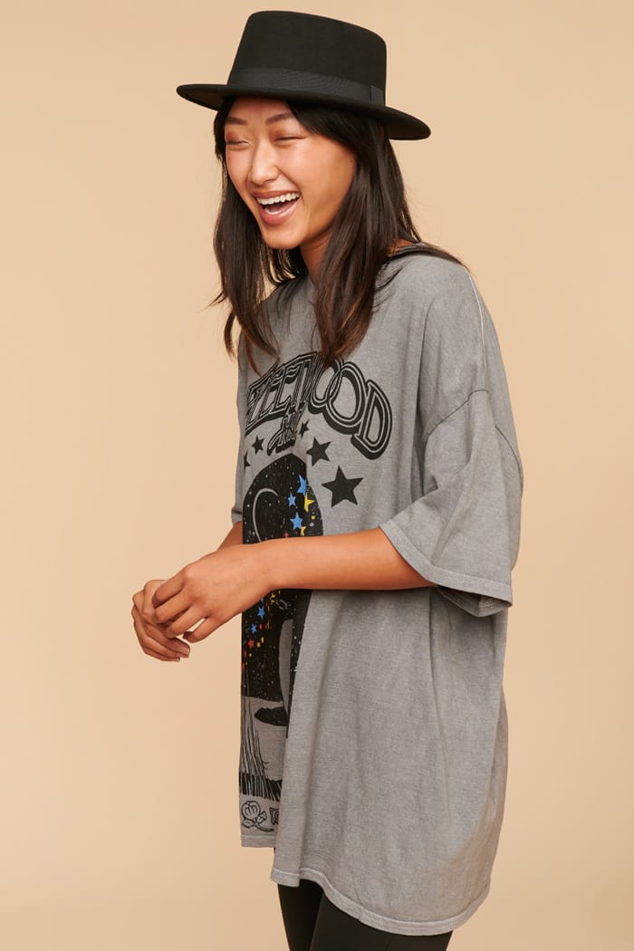 Grey Fleetwood Mac Oversized T Shirt Earthbound Trading Co