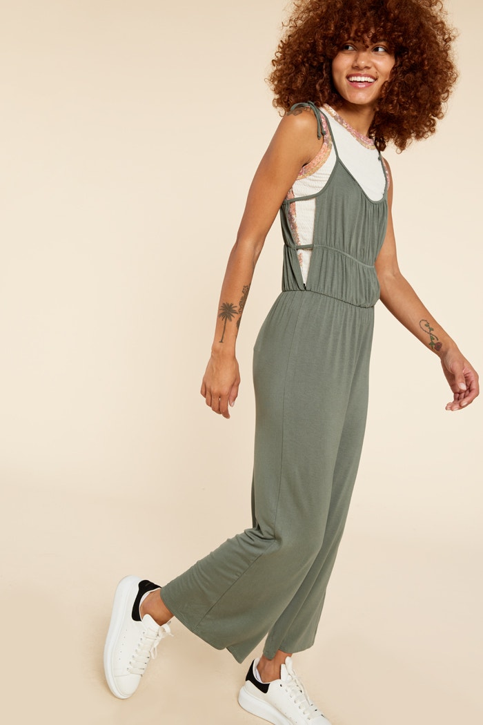 Forever 21 top olive jumpsuit