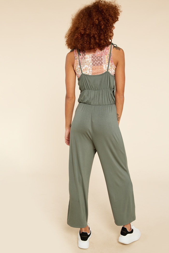 Green cut discount out jumpsuit