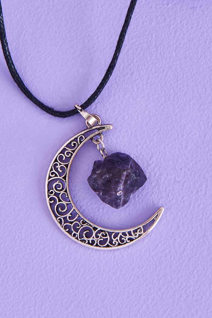 Amethyst discount moon necklace