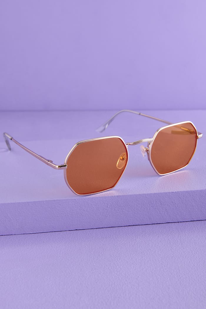 Clear Orange Geo Sunglasses Earthbound Trading Co