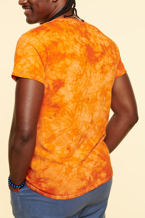 Orange tie dye shirt discount