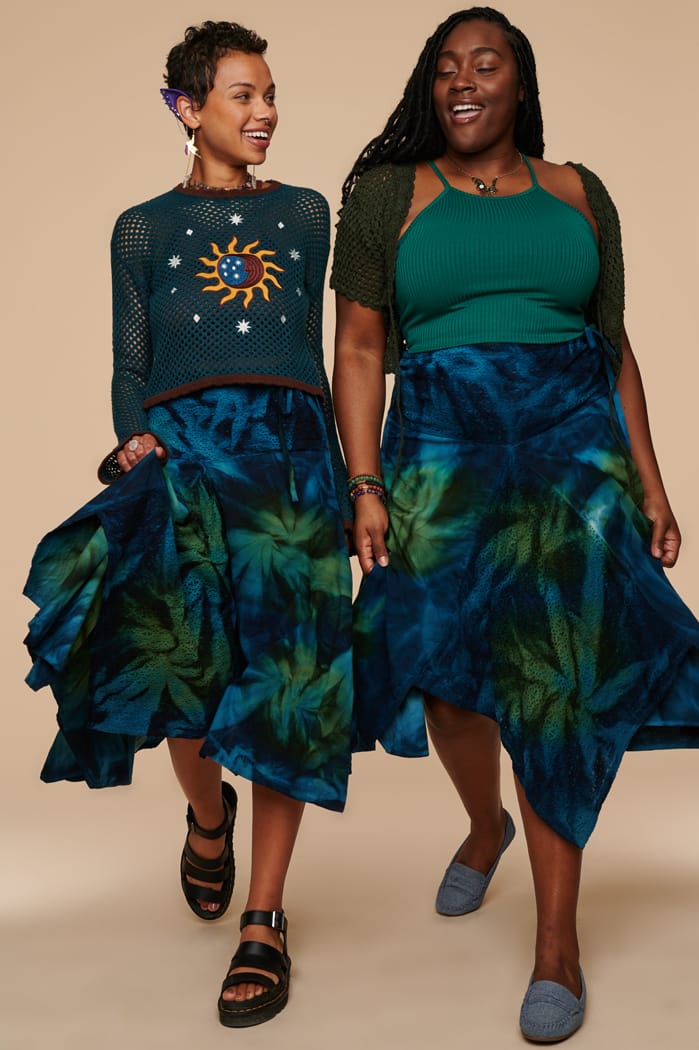 Seafoam Tie Dye Fairy Skirt Earthbound Trading Co