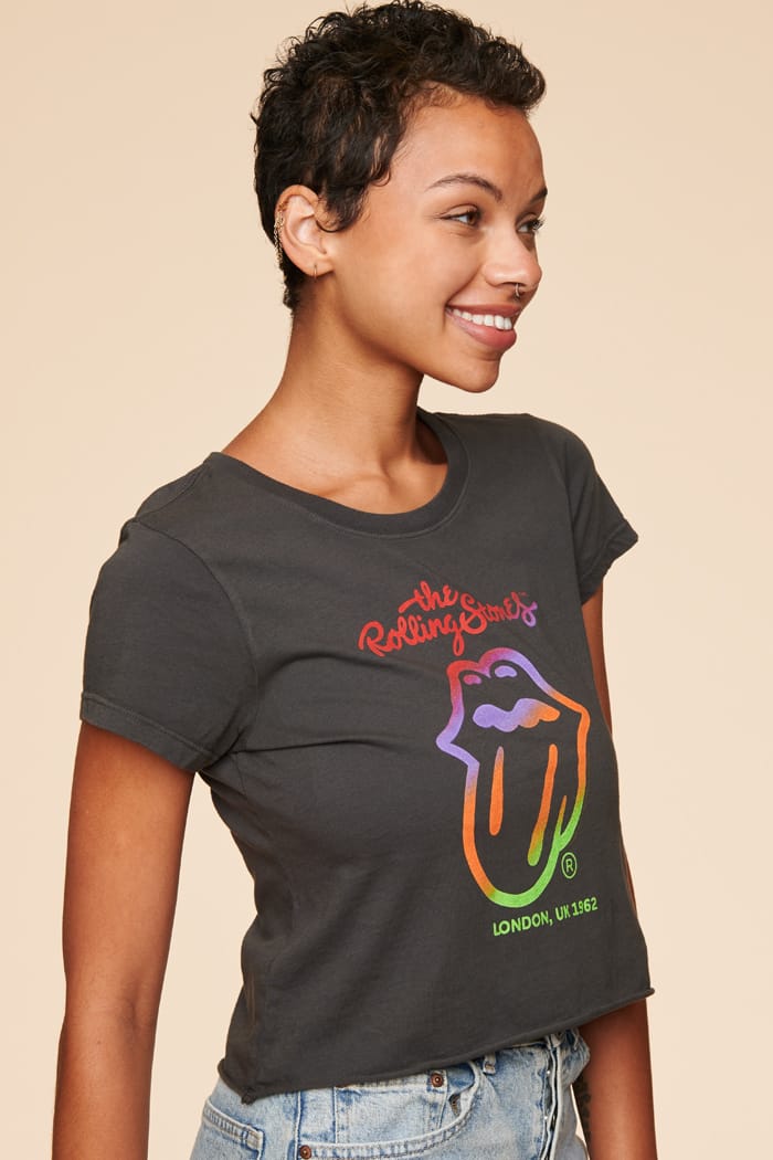 Rolling stones shop cropped t shirt