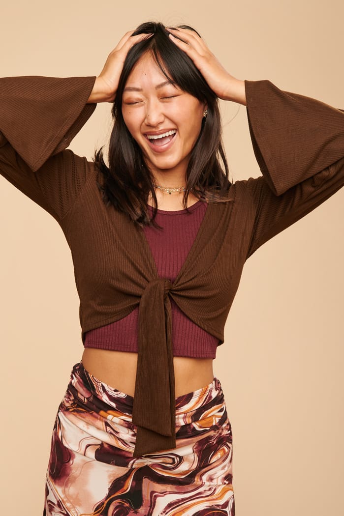 Long sleeve hooded crop top on sale