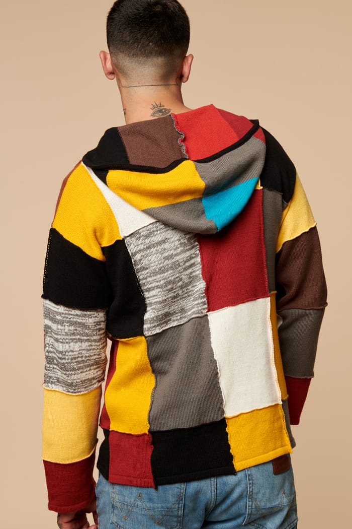 Mens store patchwork hoodie