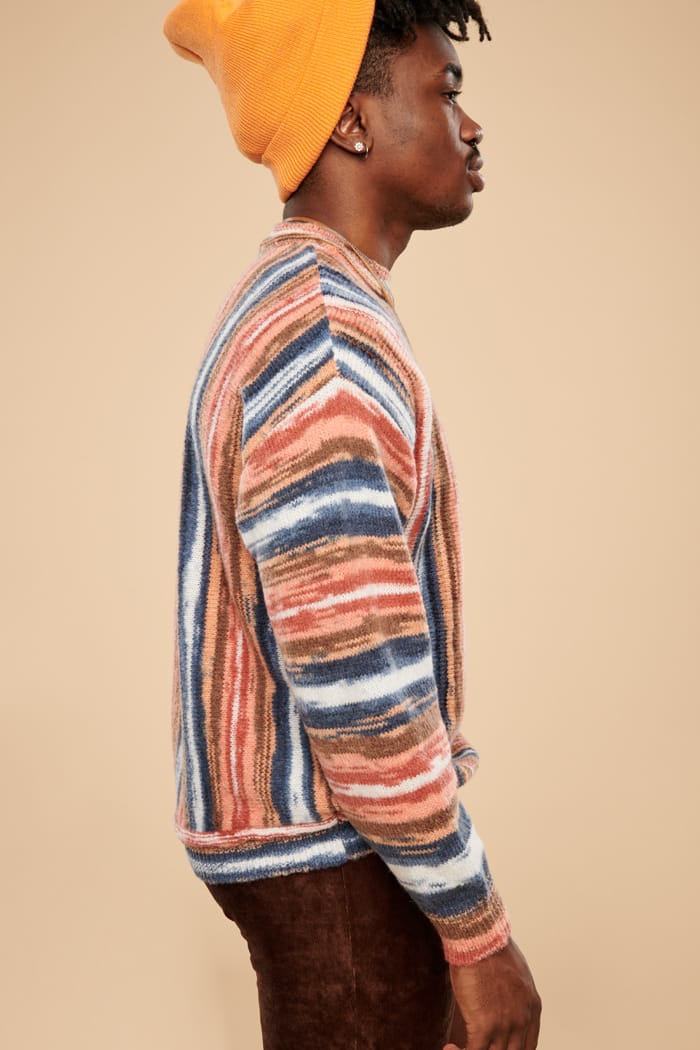Orange striped sweater mens best sale