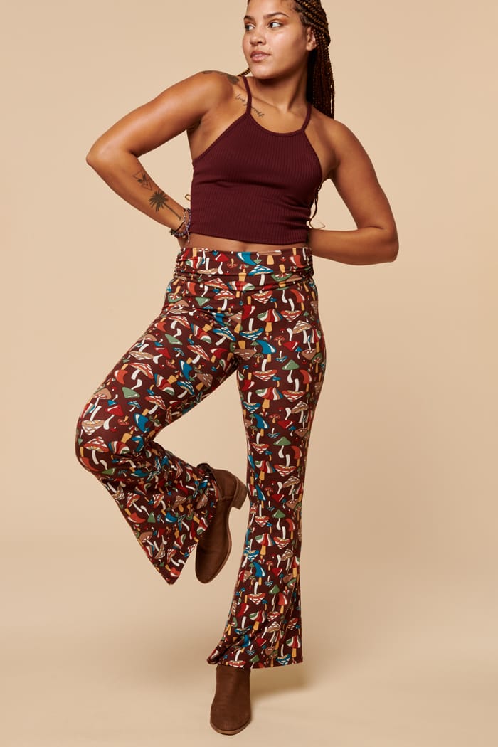 Rainbow Mushroom Flare Pants Earthbound Trading Co