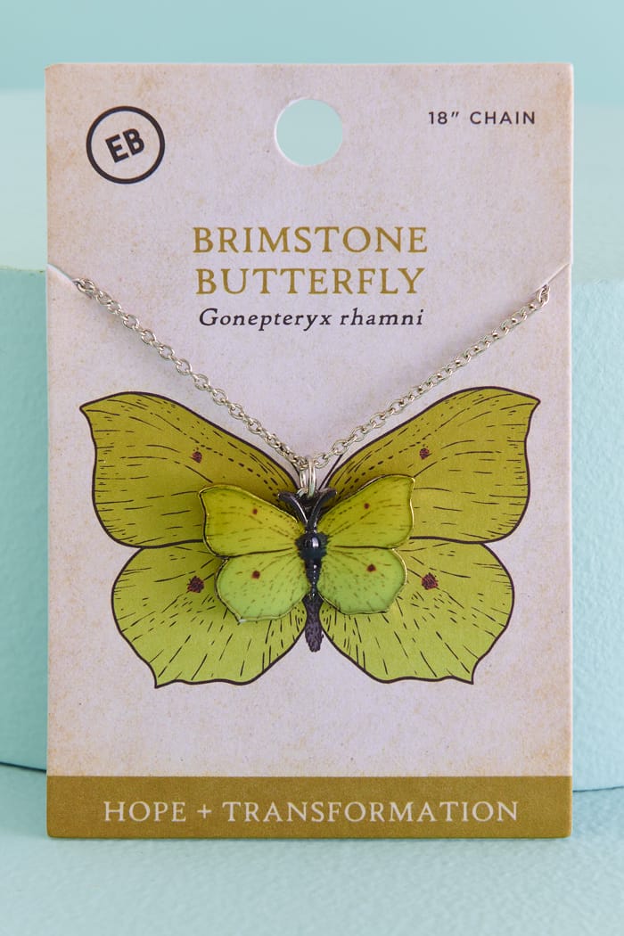 Brimstone Butterfly Necklace