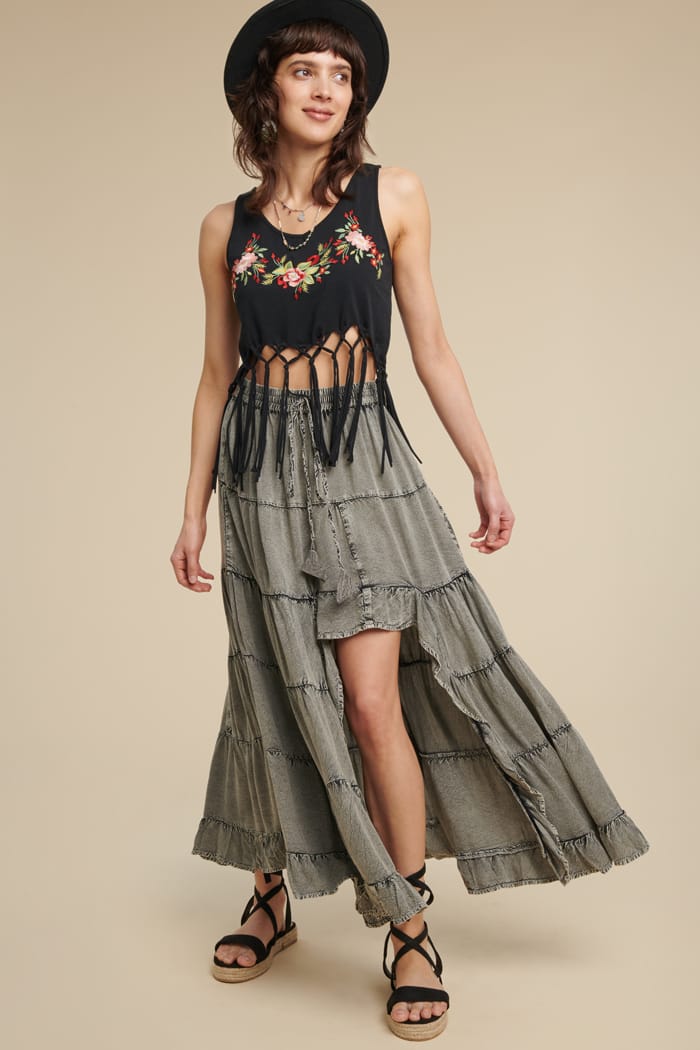 High low skirt grey outlet