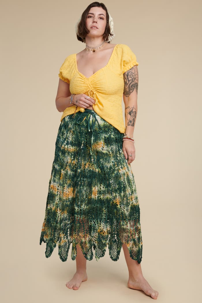 Tie dye crochet skirt outlet
