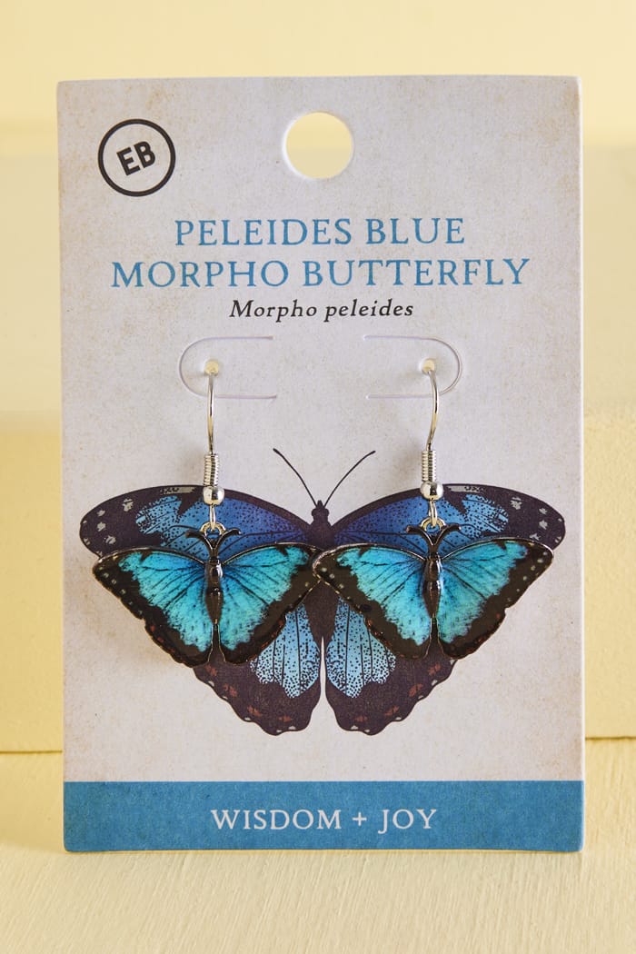 Blue Morpho Butterfly Earrings