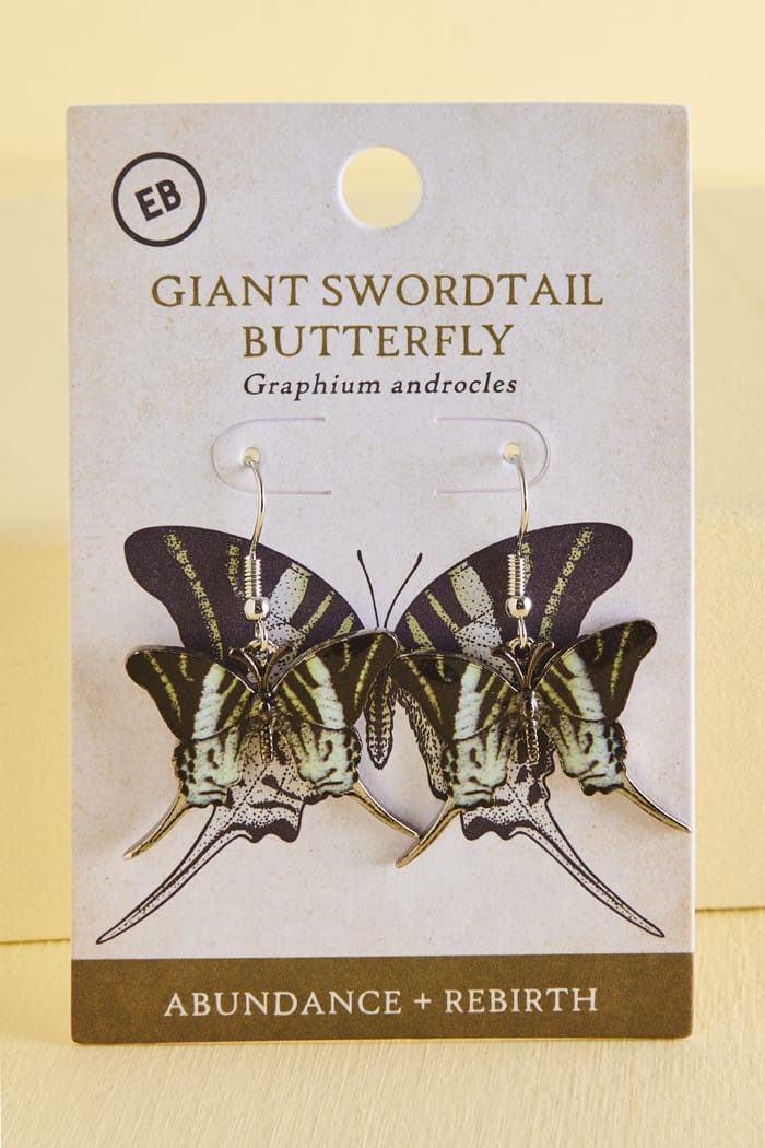 Giant Swordtail Butterfly Earrings