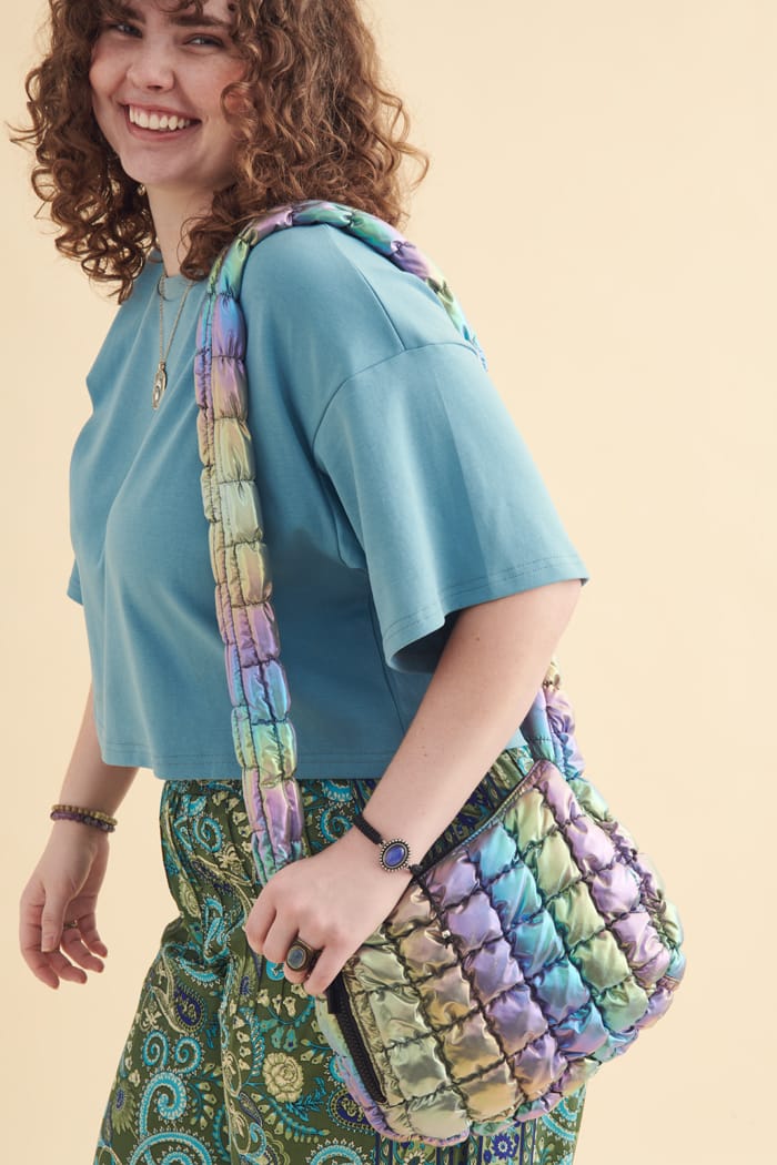 Iridescent crossbody bag deals